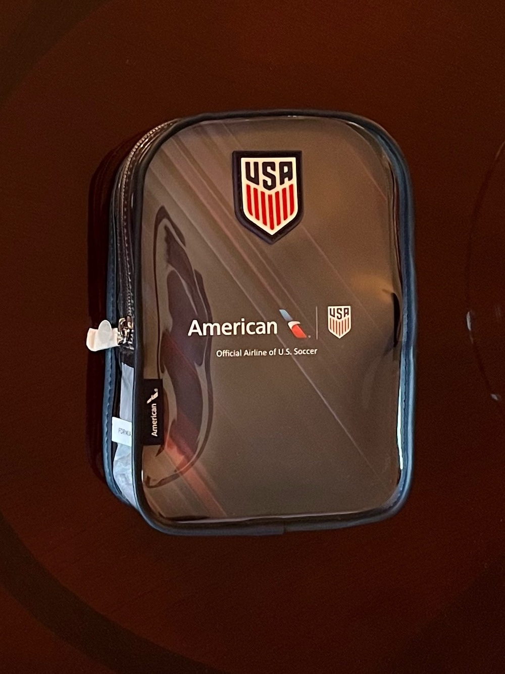 USA Branded Black Toiletry Bag with American Airlines Logo